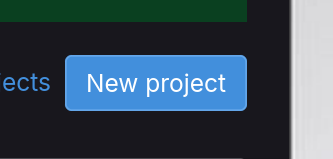 The New Project button in GitLab, in dark mode