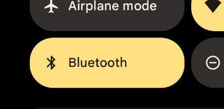 The Bluetooth toggle on a Pixel 6